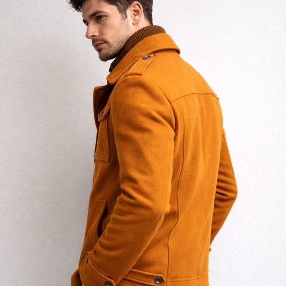 Lars Amadeus | Wool Mid Length Overcoat - Picture 4 of 7